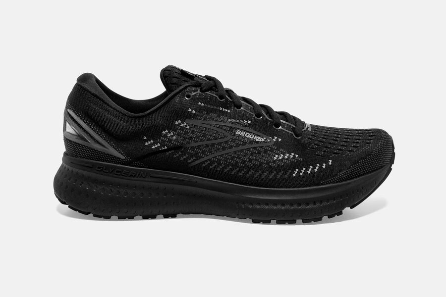 Mens Brooks Glycerin 19 Road Shoes Black/Ebony | Shoes 3165-ESVQB